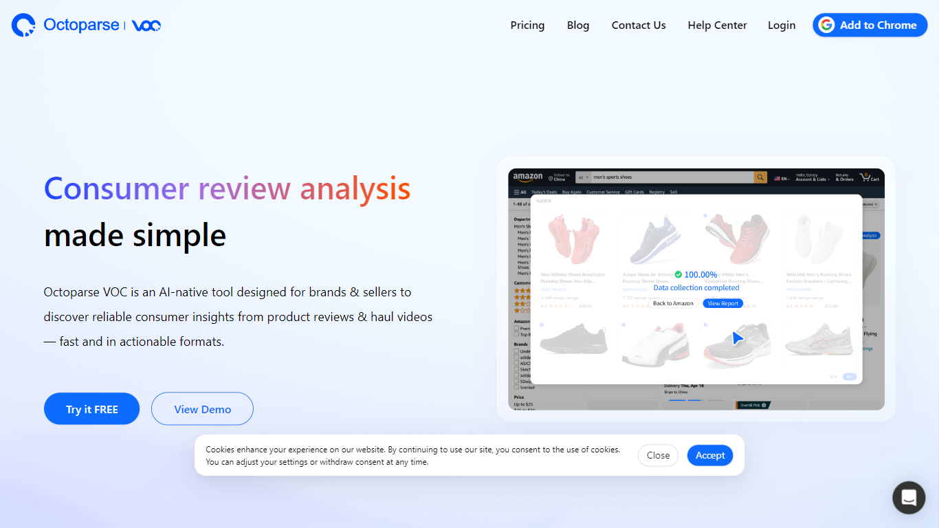 Octoparse VOC | AI Review Analysis Tool