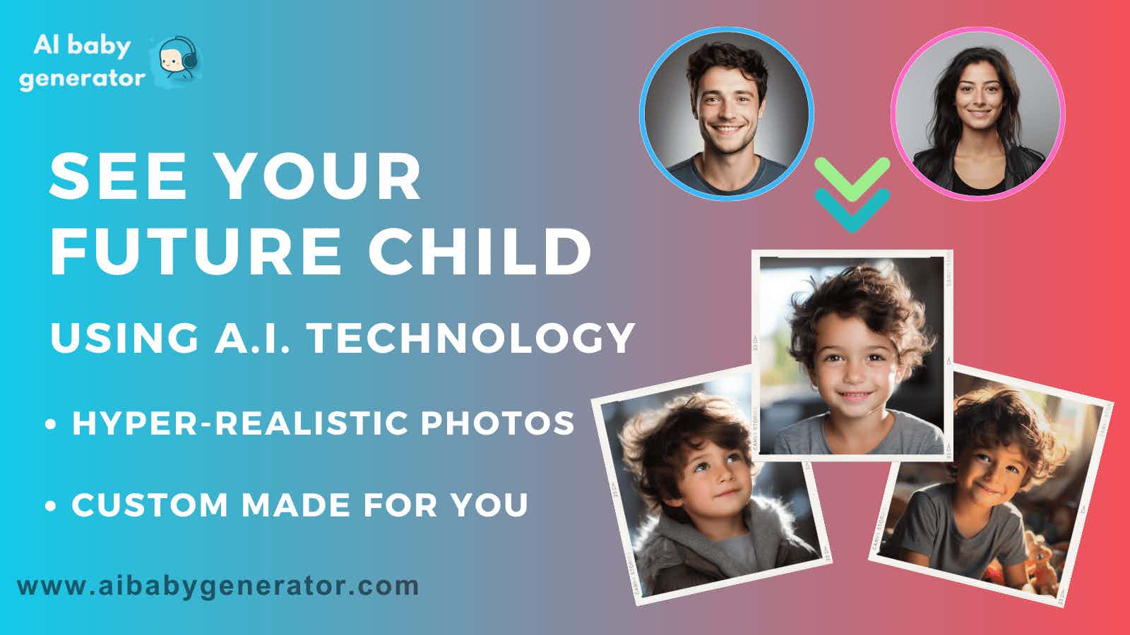 AI Baby Generator is the #1 personalized baby face generator powered by artificial intelligence.

Have you ever thought - what will my baby look like? Won...