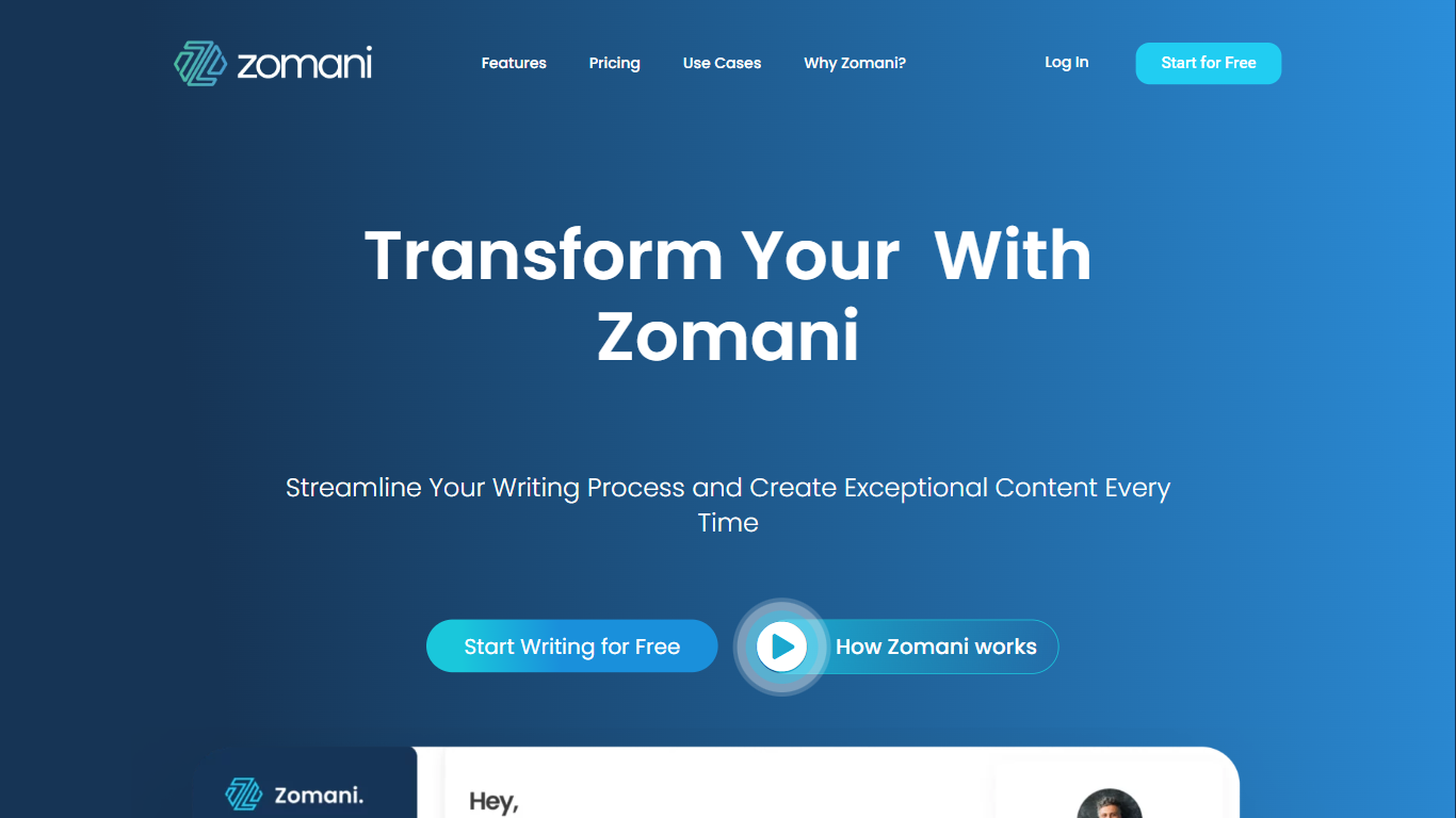 Zomani AI Content Writing Tool