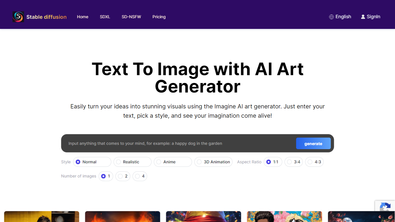 Stable Diffusion AI Generator Online