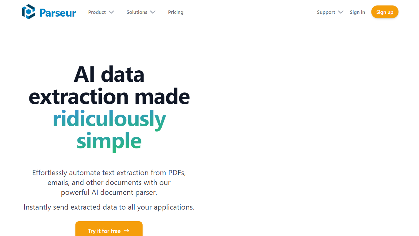 Parseur - AI data extraction software