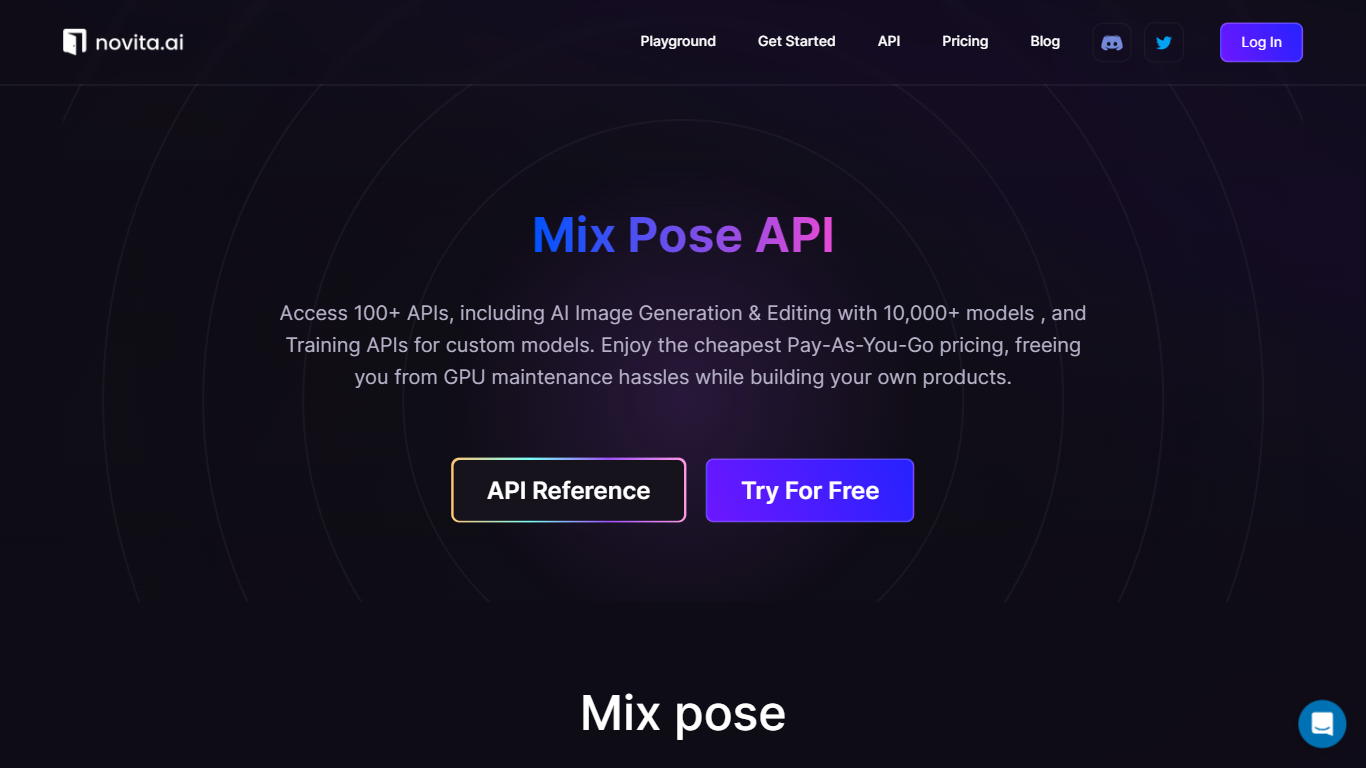 The Mix-pose API of novita.ai