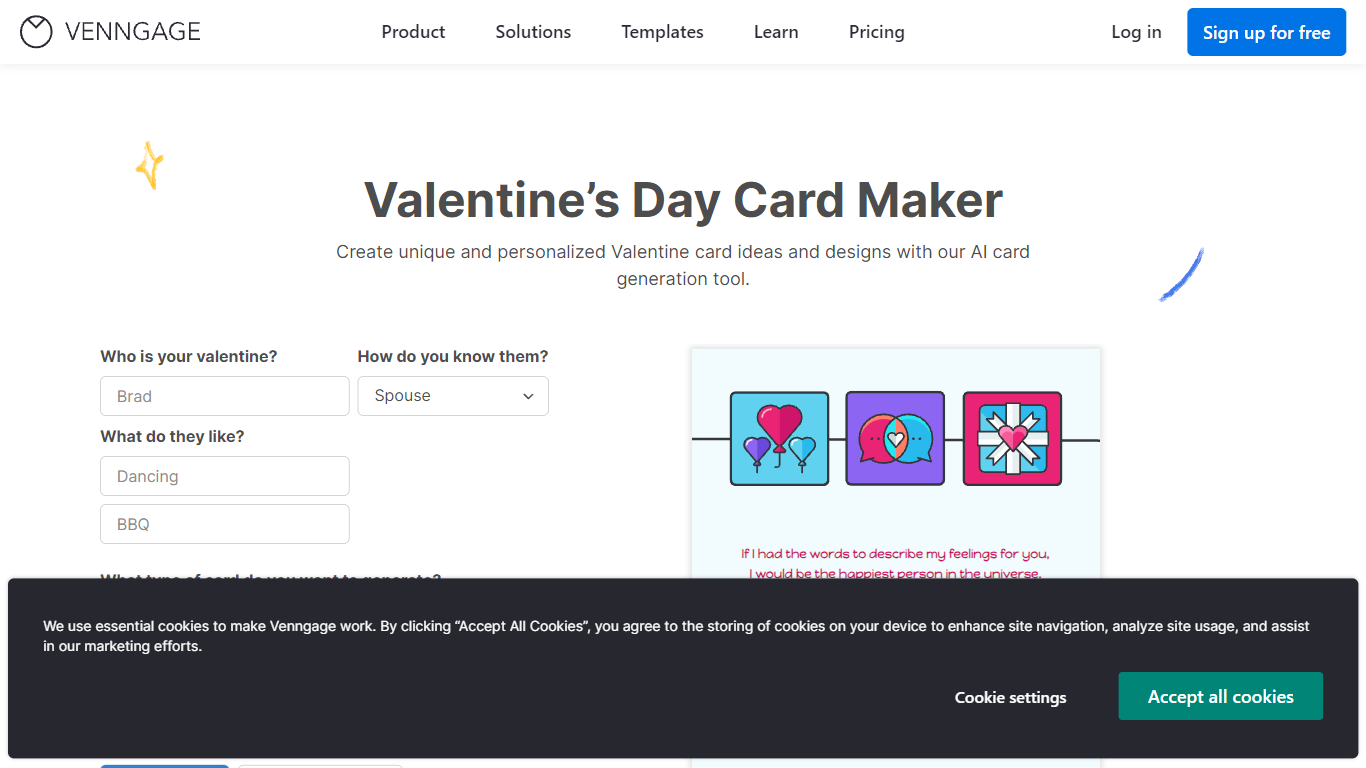 Valentineâs Day Card Maker By Venngage