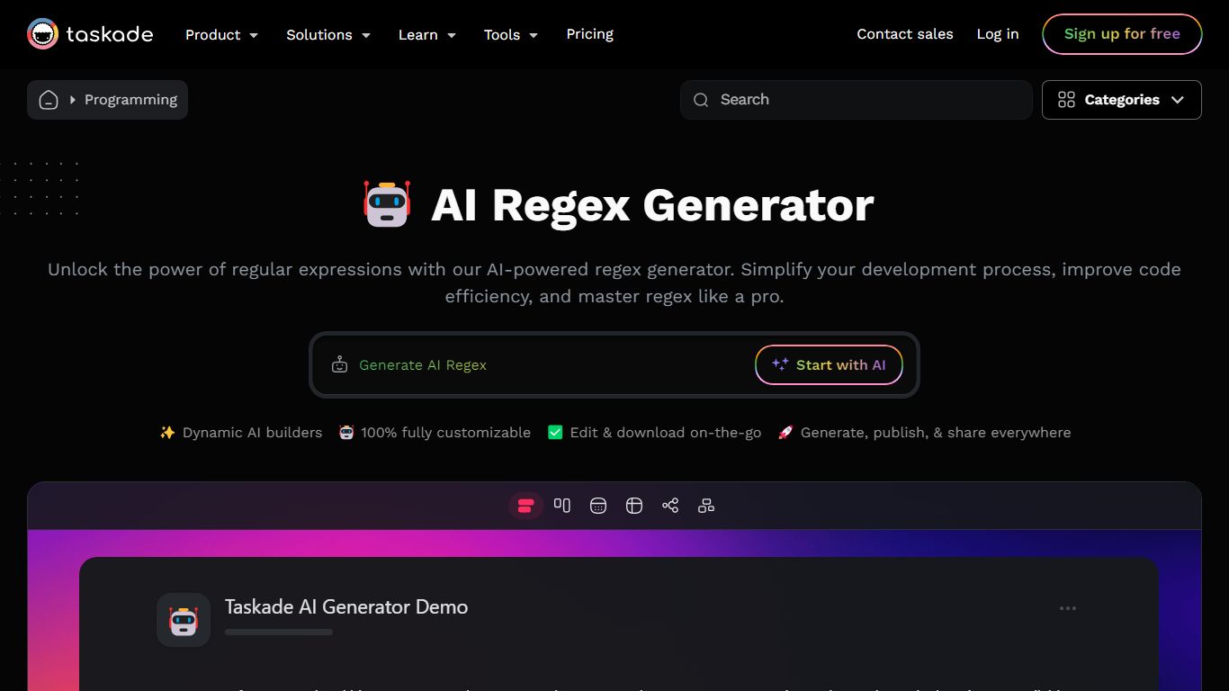 AI Regex Generator By Taskade