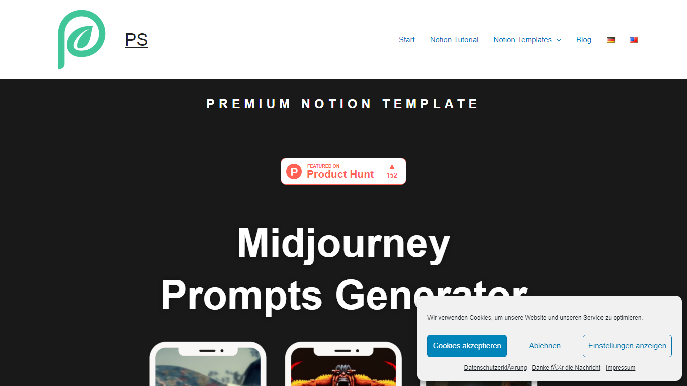 Midjourney Prompts Generator for Notion By PS
