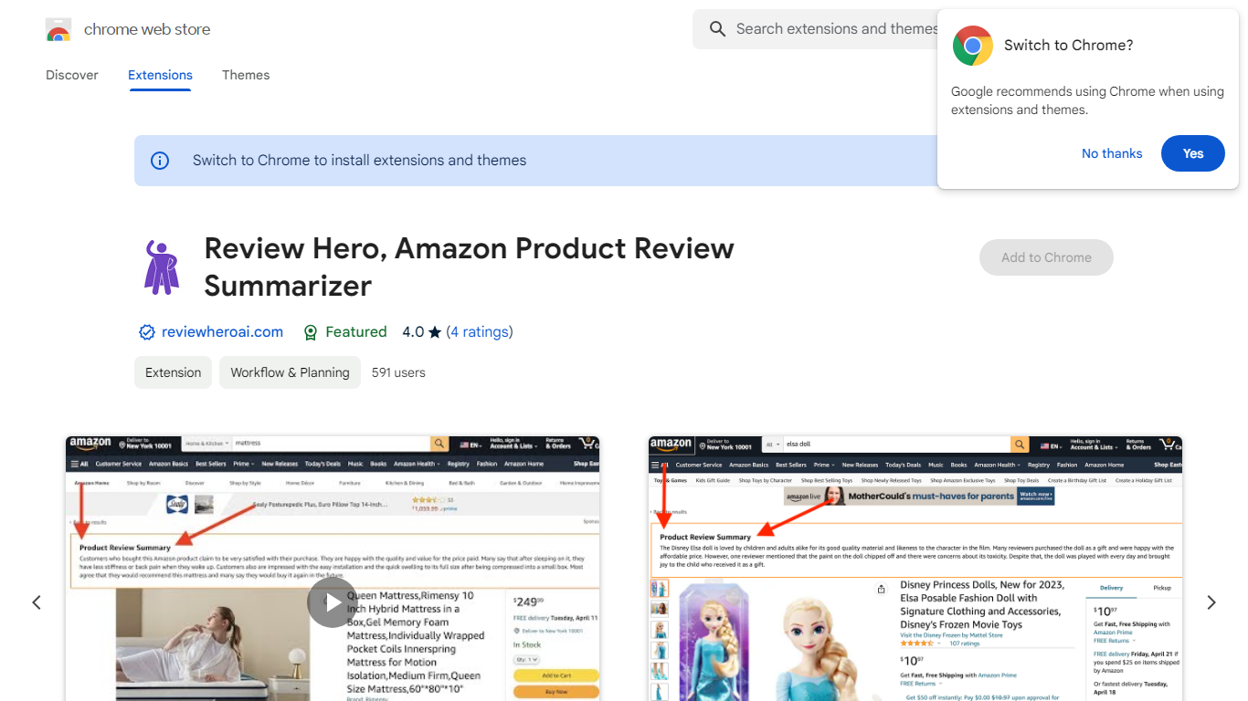 Review Hero, Amazon Product Review Summarizer