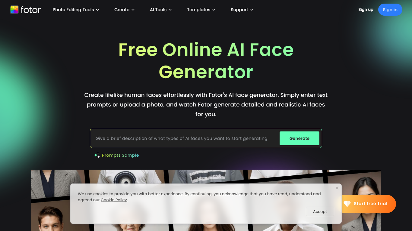 AI Face Generator By Fotor