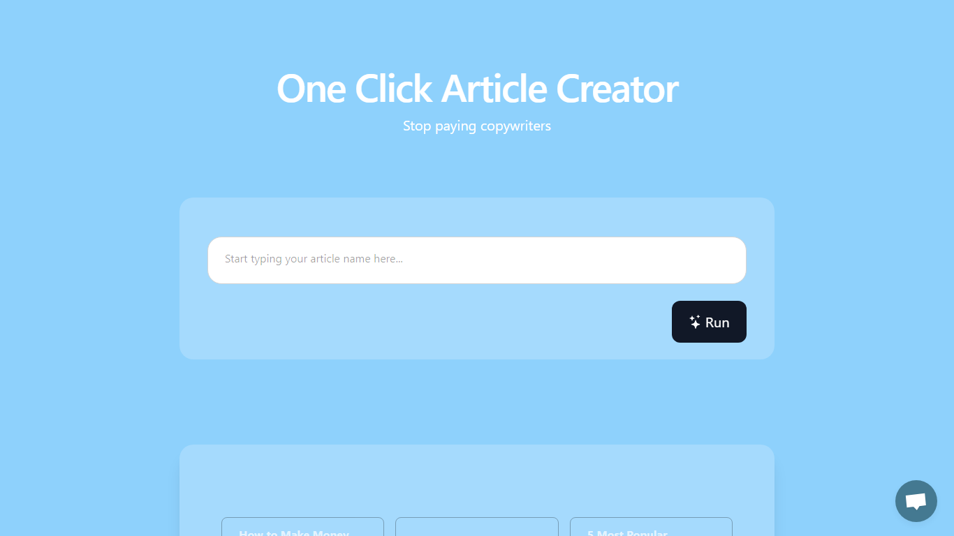 One Click Article Creator By BuildAI.space