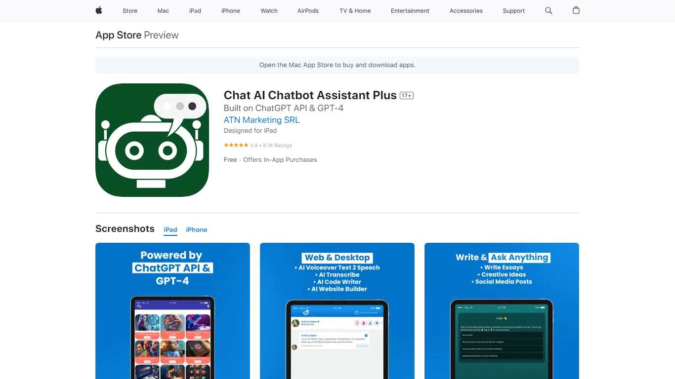 âChat AI Chatbot Assistant Plus