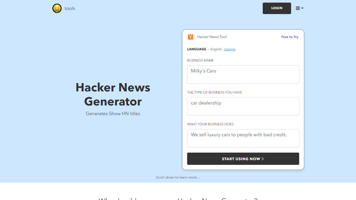 Hacker News Generator | nichesss