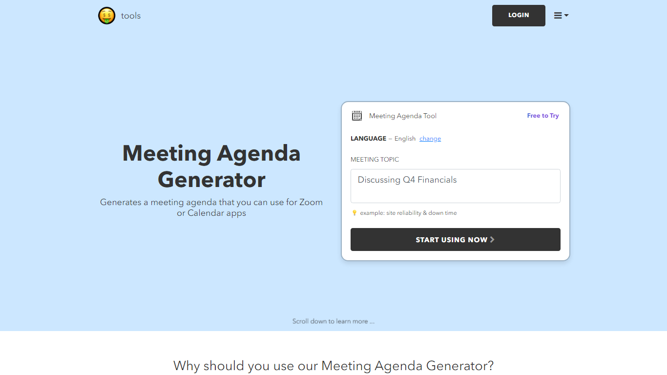 Meeting Agenda Generator | nichesss