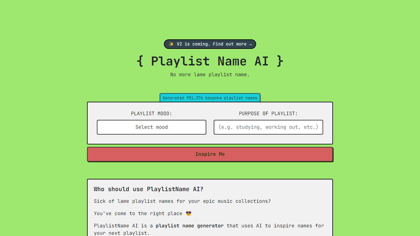 PlaylistName AI