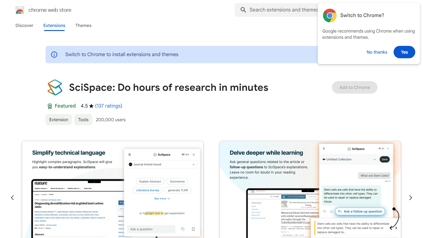 SciSpace - Chrome Web Store