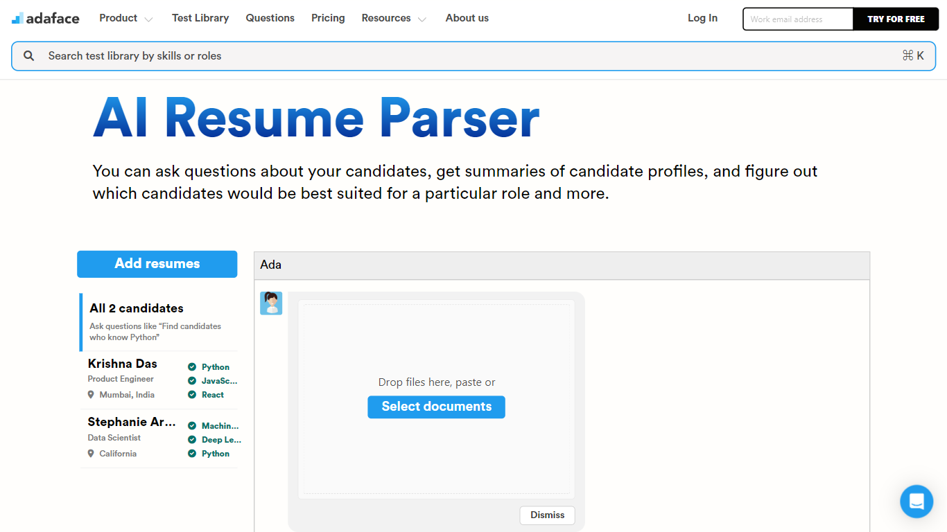 AI Resume Parser | adaface