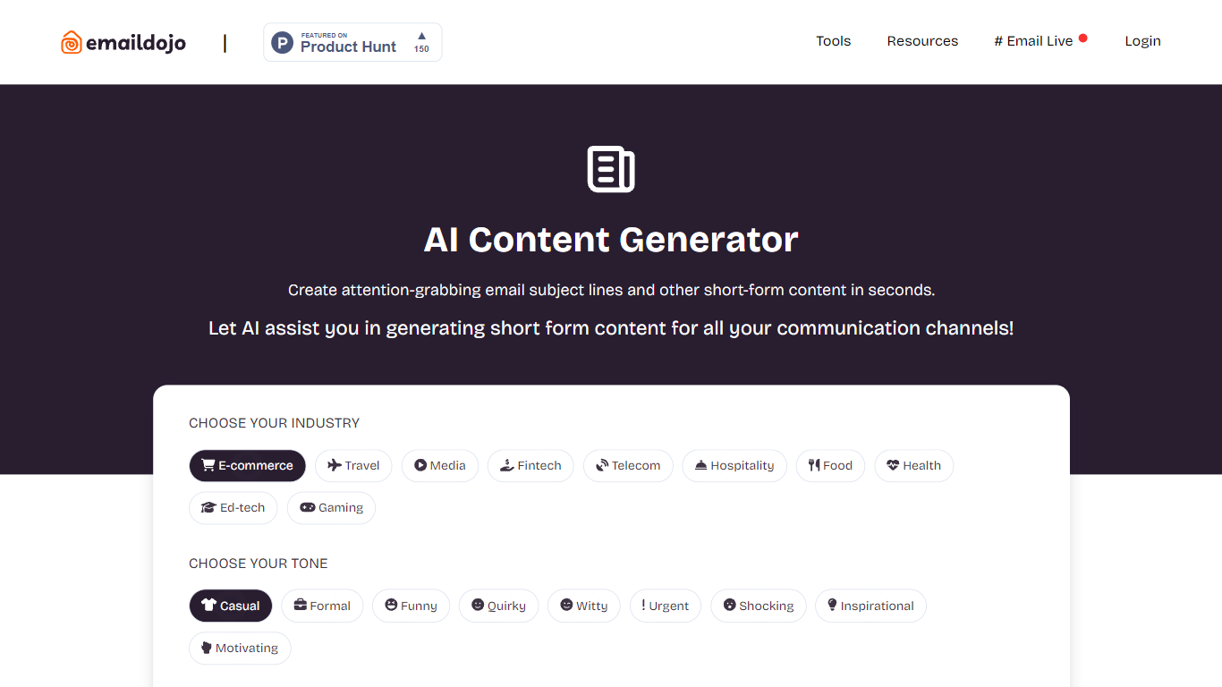 AI Content Generator | emaildojo.io