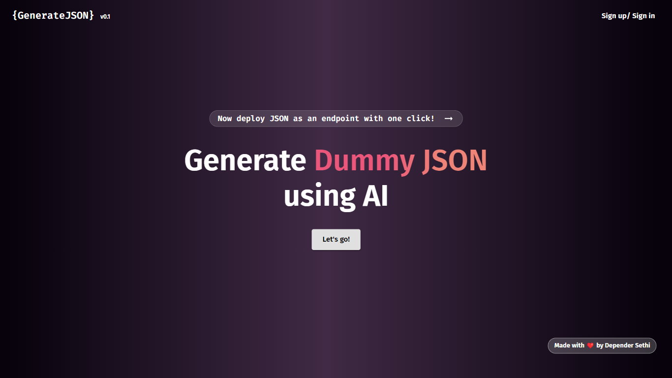 Generate JSON