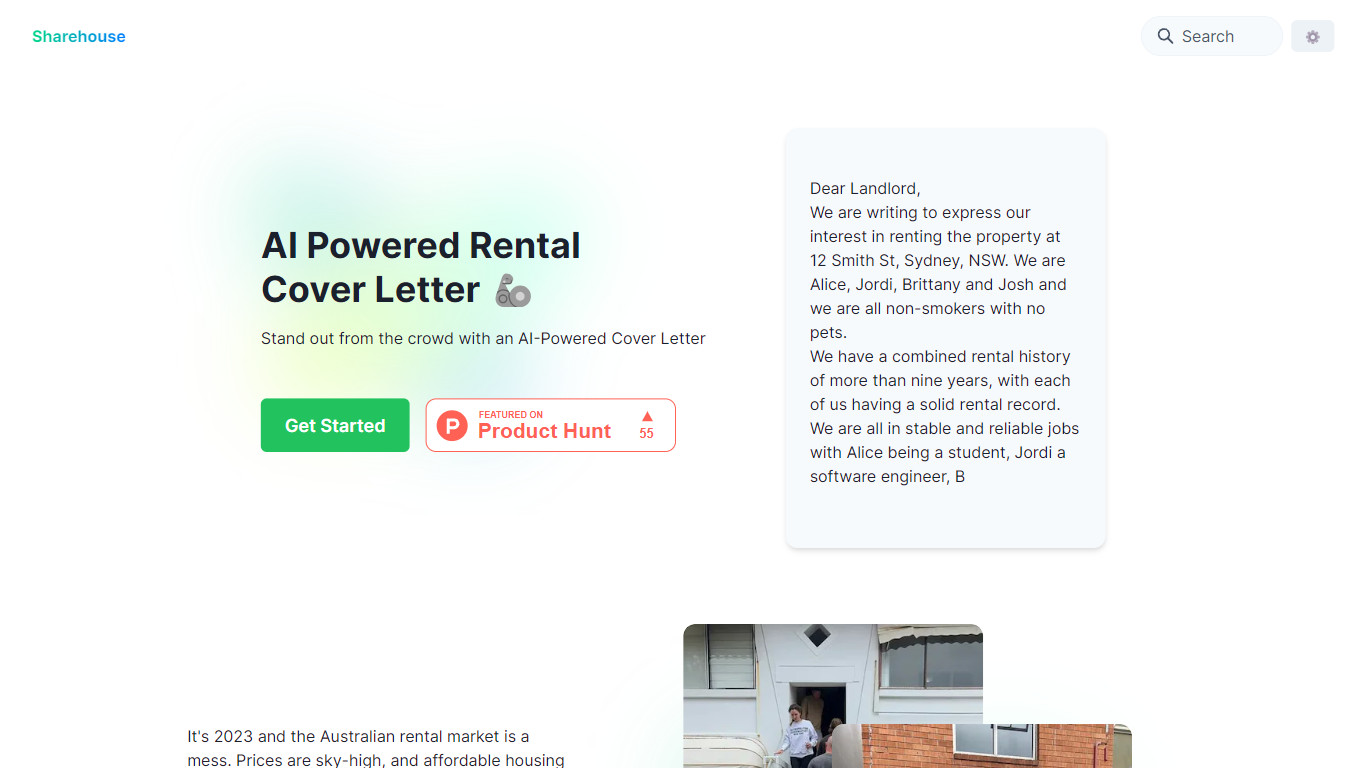 Rental Cover Letter | sharehouse.app