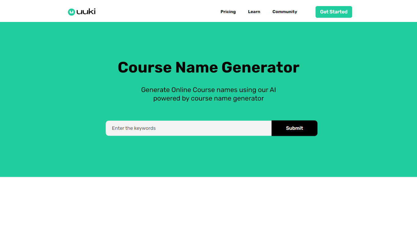 Course Name Generator | uuki