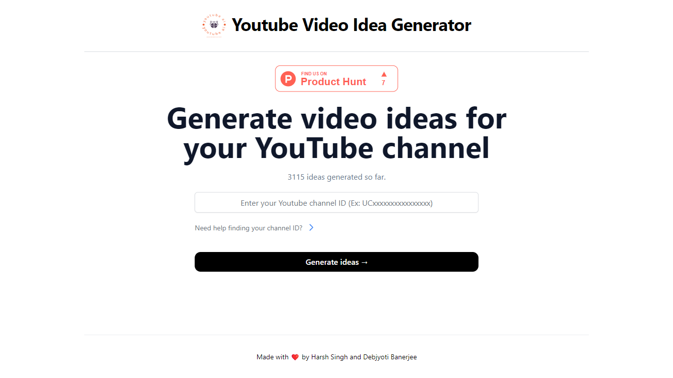 Youtube Video Ideas Generator