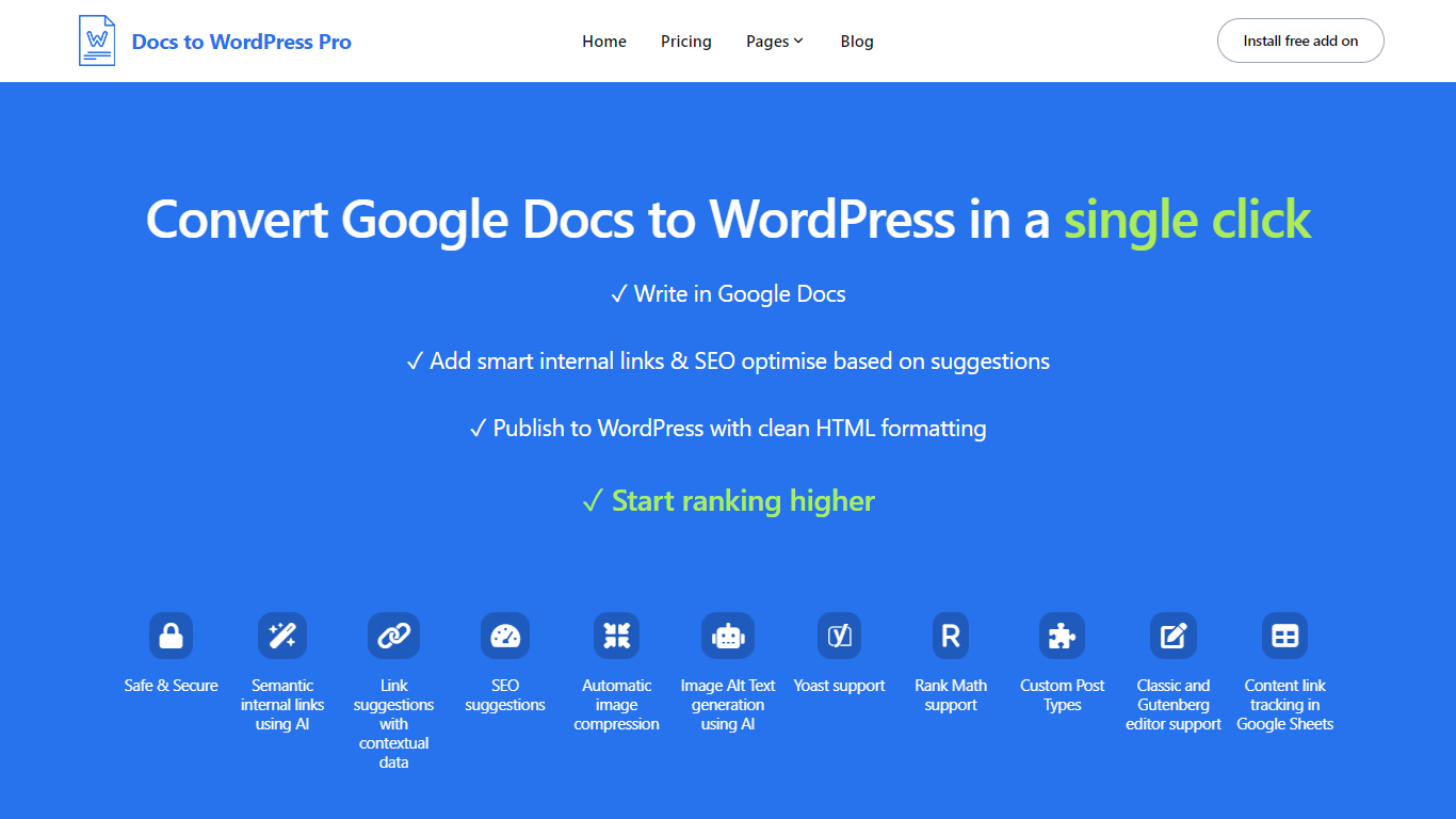 Google Docs to Wordpress