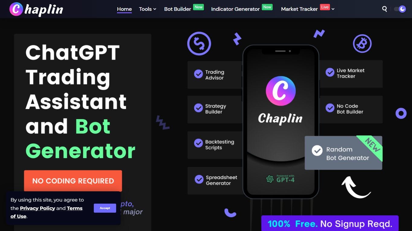 Chaplin - ChatGPT Trading Assistant & Bot Builder