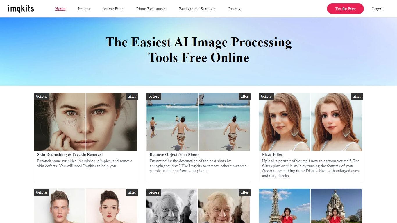 Imgkits - AI Image Processing Tools Online