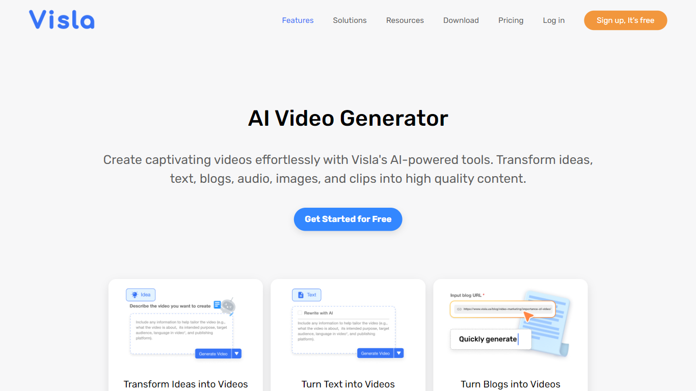 AI Video Generator By Visla