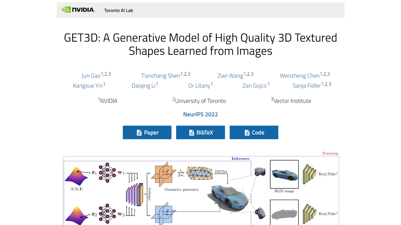 GET3D | Nvidia - AI 3D Object Generators}