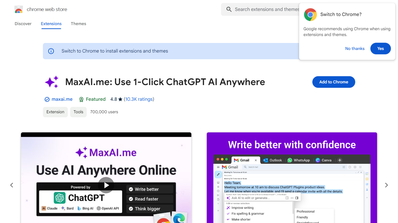 MaxAI.me - Chrome Web Store