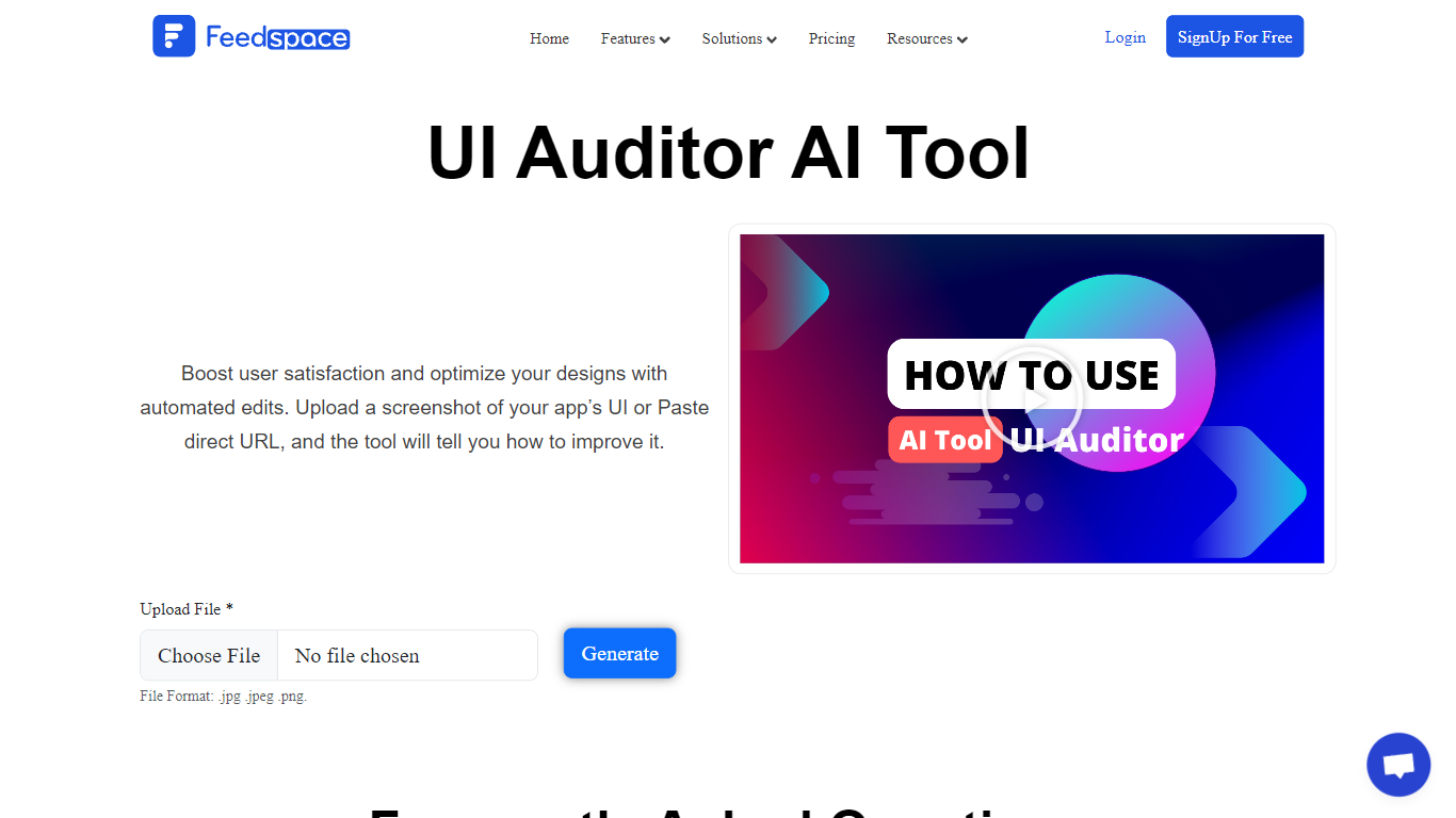UI Auditor AI Tool | Feedspace
