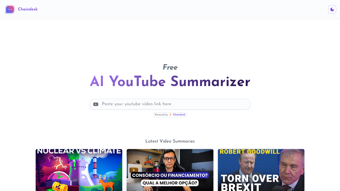 Free AI Youtube Video Summarizer - Chaindesk