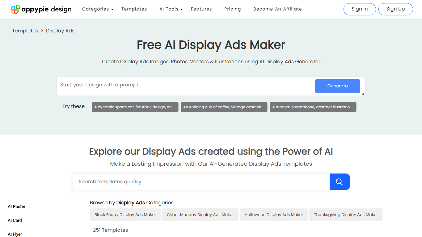 Free AI Display Ads Maker by AppyPie Design - AI Ad Generator}