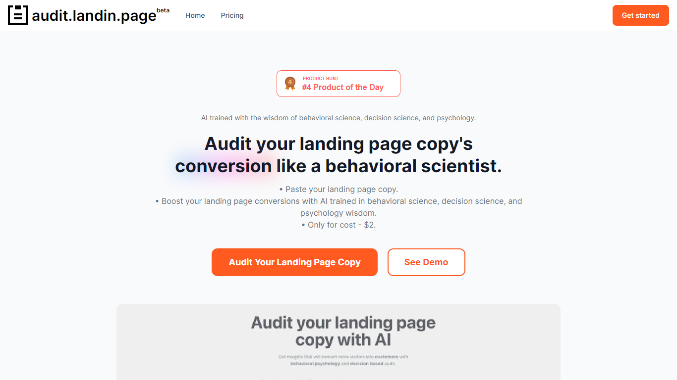 Audit Landing Page
