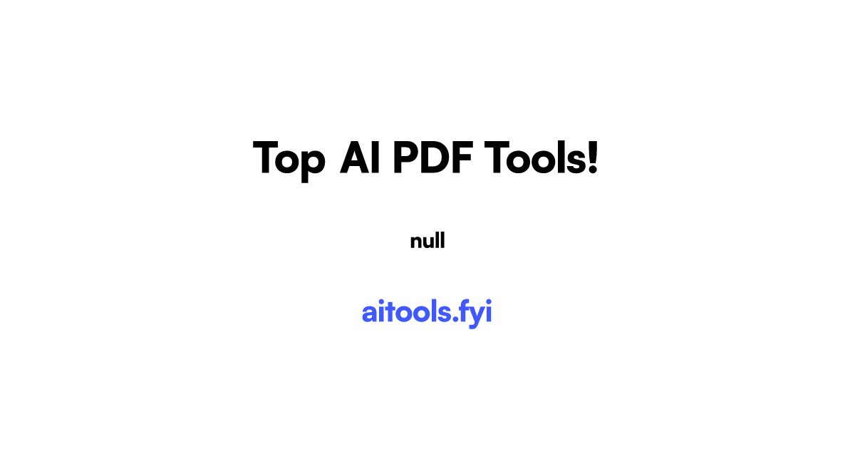 Top AI PDF tools on aitools.fyi