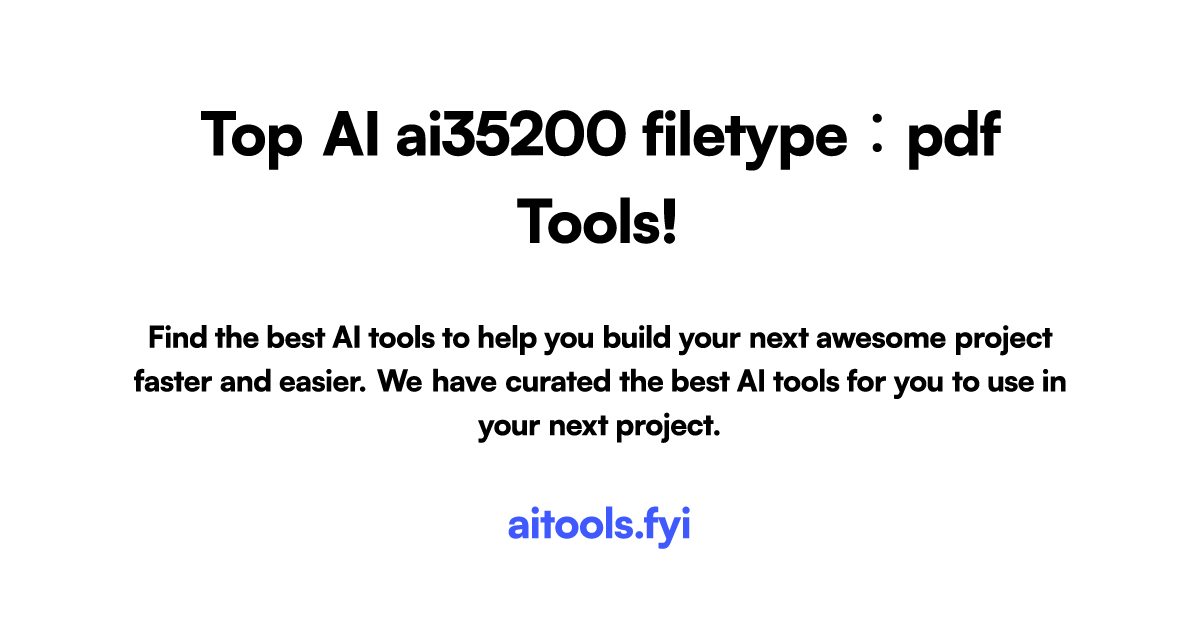 最好的Ai35200 filetype：pdf工具