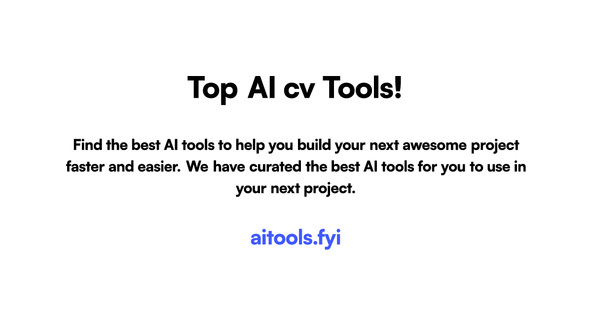 Top Cv AI tools on aitools.fyi